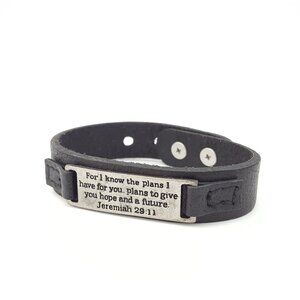 Leather Cuff w. Bible Verse